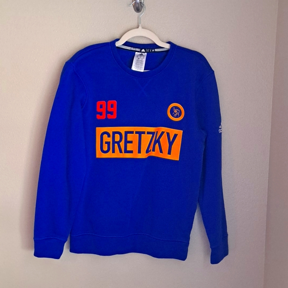 Mens NHL Gretzky St. Louis Blue Addidas Sweatshirt Size S Vintage Addida…
